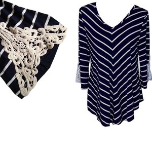 Stem & Vine navy stripe top